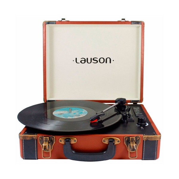 Lauson cl605 tocadiscos con bluetooth reproductor usb y sd 3 velocidades