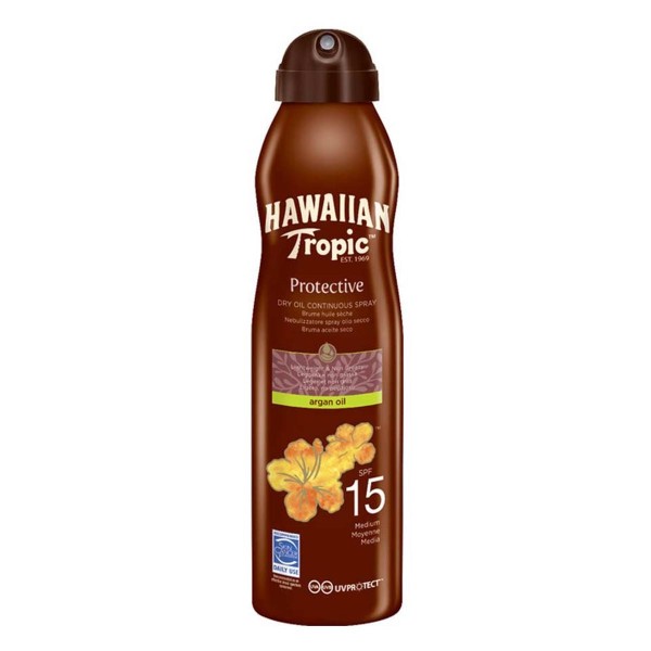 Hawaiian tropic protective dry oil spray brume spf15 180ml vaporizador
