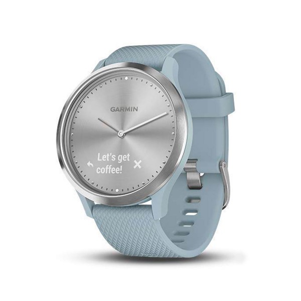 Garmin vivomove hr sport plata/azul reloj inteligente híbrido con control de frecuencia cardíaca y bluetooth